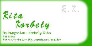 rita korbely business card